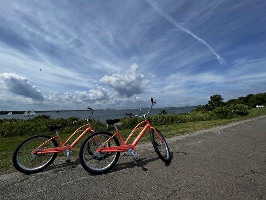 Cruising for Adams on e-bikes