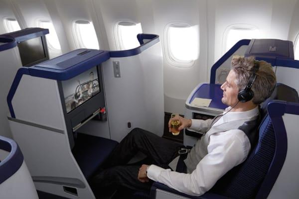 Business Class: Each seat is equipped with a LCD wide screen monitor and USB port for your entertainment.