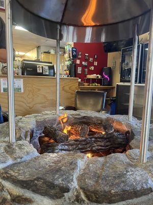 Fireplace to sit by and warm you up.  New hours, come Jam with us starting November 17 at 5pm until 8 :30 pm.