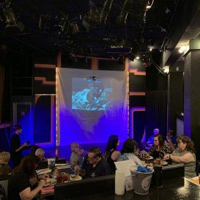 Inside the dinner stage with view of the theater.