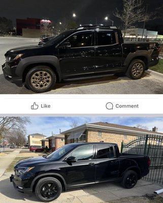 Before and after photos of my truck