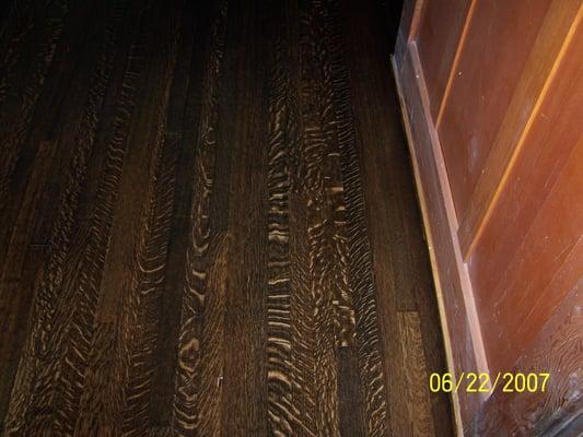 Oak quarter sawn staining.