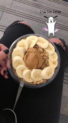 Peanut butter açai bowl $10.30 and super filling and delicious.