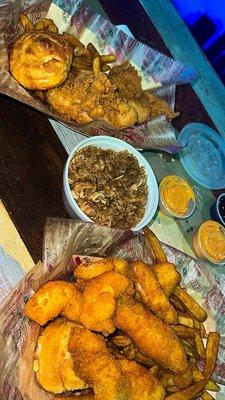 Chicken tenders  Catfish  Jambalaya made with chicken