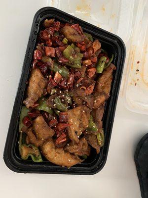 Pork Intestine with Chili Pepper