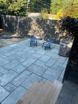 Blue natural cleft patio, customer designed and installed