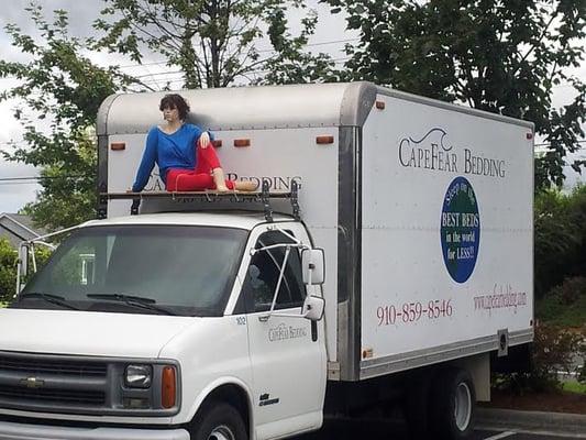 The Delivery Truck with Miss Mattie Tres going along for the Ride!