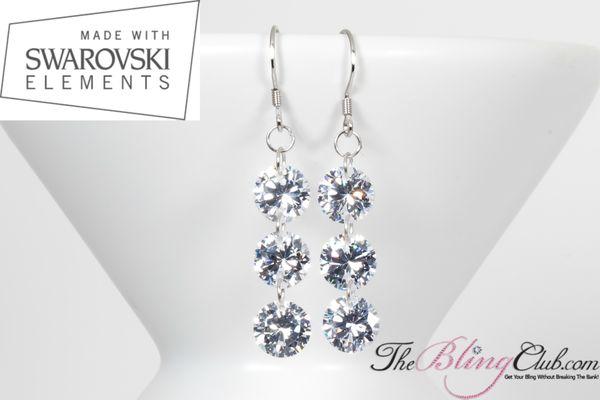 Our 3 drop Swarovski and Sterling Silver Earrings are very popular!