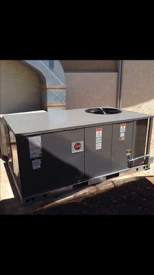 Rheem package commercial unit installation 7.5 ton