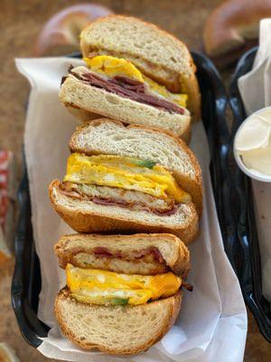 Breakfast Sandwiches: Hot Eggstrami, and Eggy Piggy