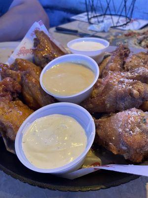 Get all the sauces for the wings. You'll be glad you did.