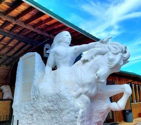 Outdoor veranda scale model of the Crazy Horse Memorial.