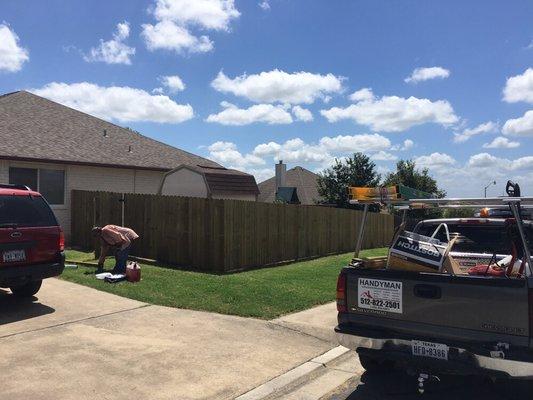 Completed privacy fence.