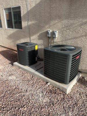 Two 3 ton air conditioner units replaced.