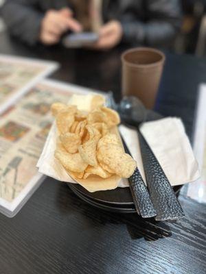 Complimentary Shrimp chips