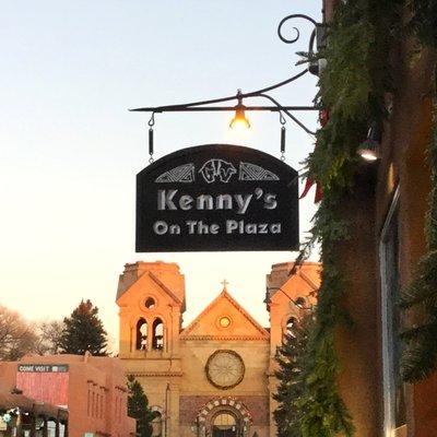 Kenny's On The Plaza with the Cathedral in the background