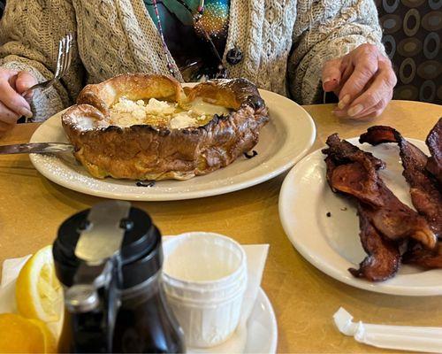 Dutch Baby and bacon