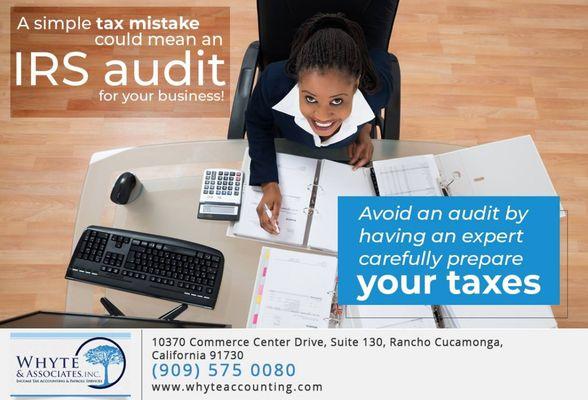 Don't let a simple mistake put your business through a lengthy #IRS audit. Make an appointment to talk to us about your #taxes today on our