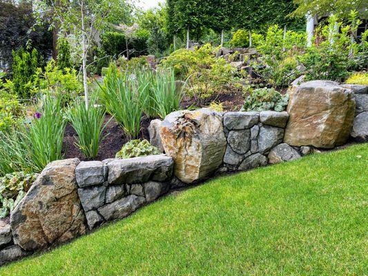 Stone wall in Lake Oswego