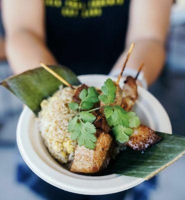 Grilled pork skewer