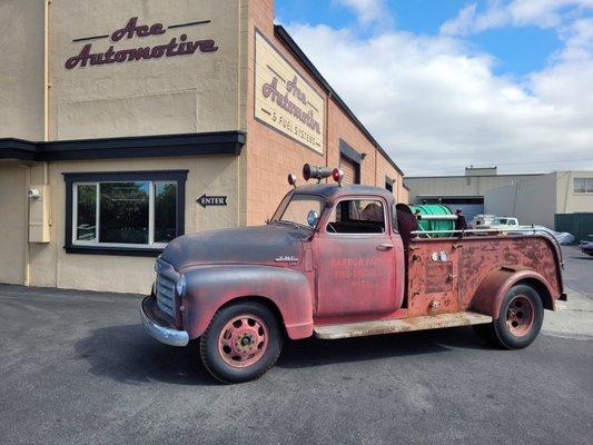 1950 GMC 250 that we made run, drive, steer and stop. We even rebuilt the fire suppression system and made it a functional firetruck again.