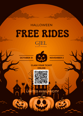 GET REIMBURSED FOR USING RIDESHARE ON HALLOWEEN!
 
 https://www.gjel.com/about/free-holiday-cab-ride
 
 DO NOT DRINK & DRIVE
 
 Love,
 GJELL