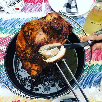 Fire Roasted Beer-Butt Chicken