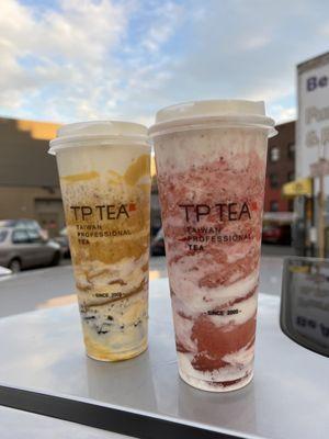 Crema mango tea and crema strawberry tea