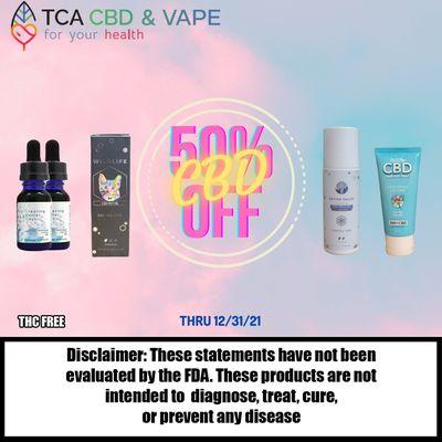 50% off all CBD until 12/31/21