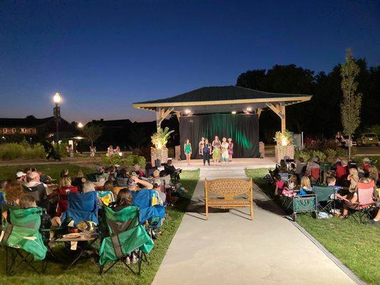 Outdoor production of A Midsummer Night's Dream on Fort Ben Cultural Campus.