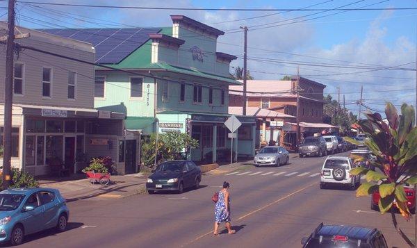 We are at the entrance to charming Hawi, which boasts many historical plantation era buildings and great shops and restaurants