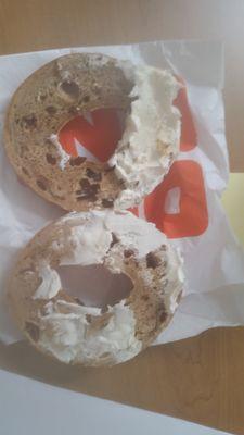 I asked for extra Cream Cheese!! This is what I found when I got to work!! And I had to wait they are sooo slow.