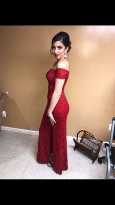 Prom ready hairbychristine upstyle lady in red!