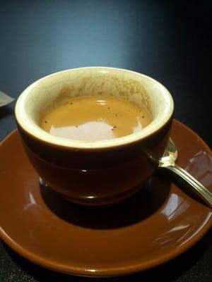 A cute and potent espresso. A great afternoon pick me up.