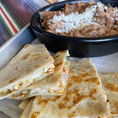 Kids Quesadilla with beans