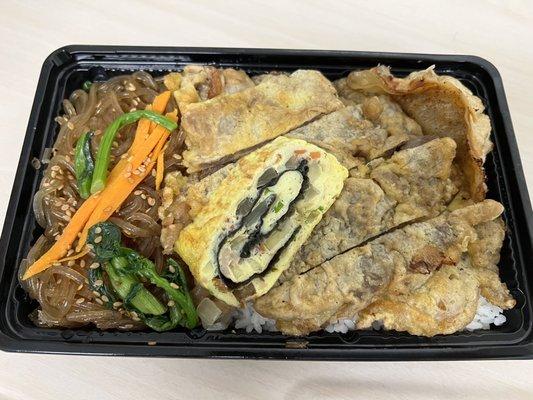 Jap Chae and Meat Jun Bento