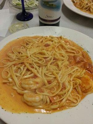 Shrimp , linguini with vodka sauce