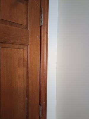 door pins not reinstalled nor door stops