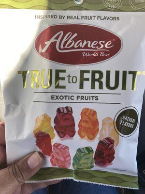 Exotic fruit flavored gummy bears