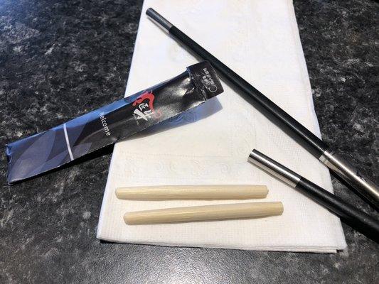 Chopsticks with changeable tips.