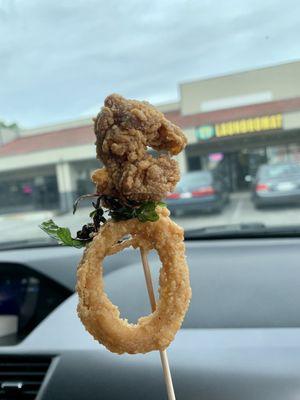 Basil Popcorn Chicken and calamari