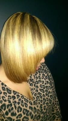 We do great blonding services on all hair textures!