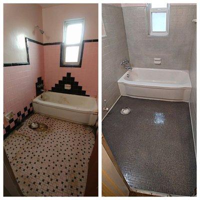 Tub, Floor and Wall Tile