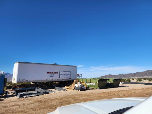 A pipeline project on fort irwin where we had multiple dumpsters on site