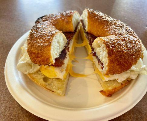 Bacon, Egg and Cheese on a Bagel