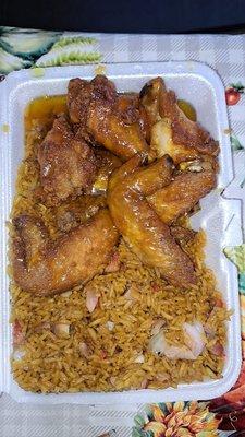 Honey Chicken Wings & House Fried Rice