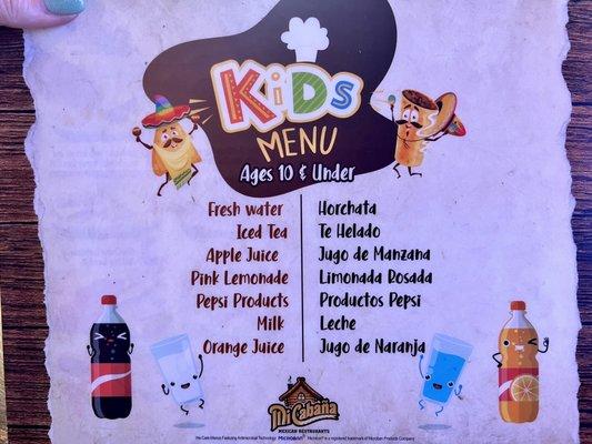 Kids Menu