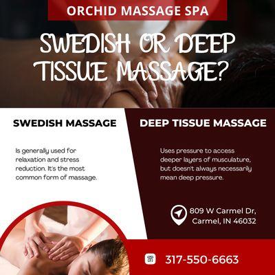 Orchid Massage Spa
 809 W Carmel Dr, Carmel, IN 46032
 Call us at 317-550-6663