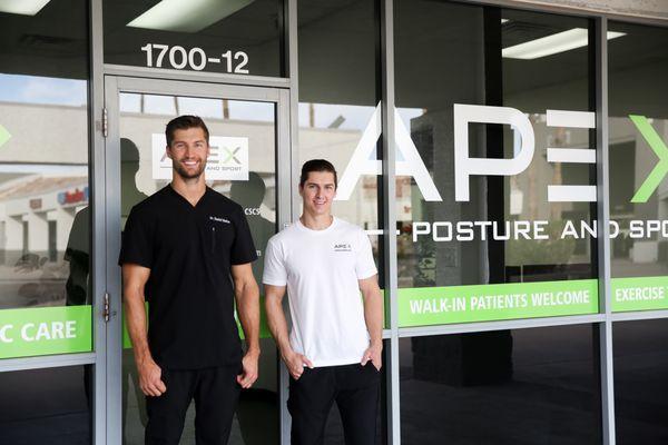 Dr. Markus the chiropractor and Drew. Brothers and co-owners of Apex Posture and Sport.