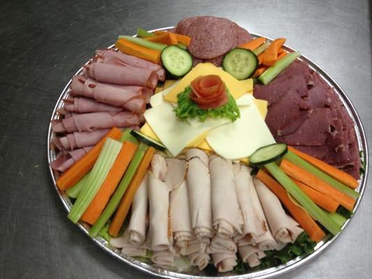 Here's an example of the beautiful hand-crafted deli trays we offer.